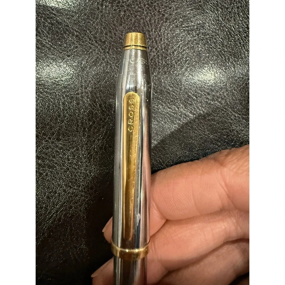 Cross Century Chrome and 23KT Gold Trim Rollerball Pen Made in USA
